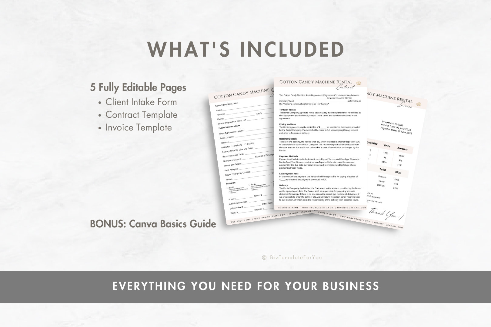 Editable Cotton Candy Machine Rental Agreement Template, Cotton Candy