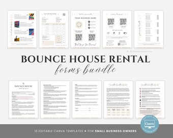 Editable Bounce House Rental Forms Bundle, Bounce House Rental Contract Template, Event Inflatable Lease Contract, editable in Canva