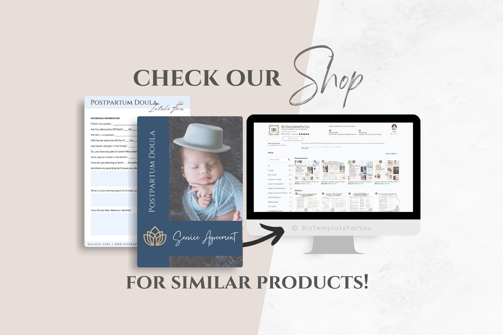 Postpartum Doula Price List, Editable Rate Sheets, Easy Customizable