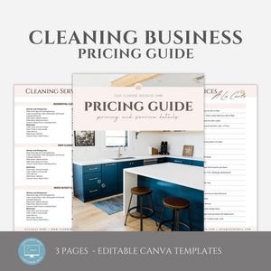 Editable Cleaning Services Price List, Cleaning Business Pricing Guide Canva Template, Cleaning Company Service Flyer