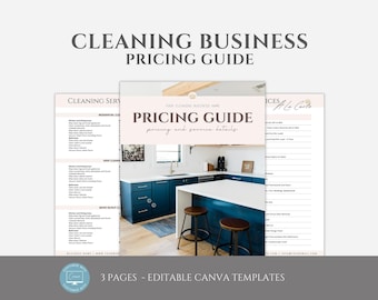 Editable Cleaning Services Price List, Cleaning Business Pricing Guide Canva Template, Cleaning Company Service Flyer