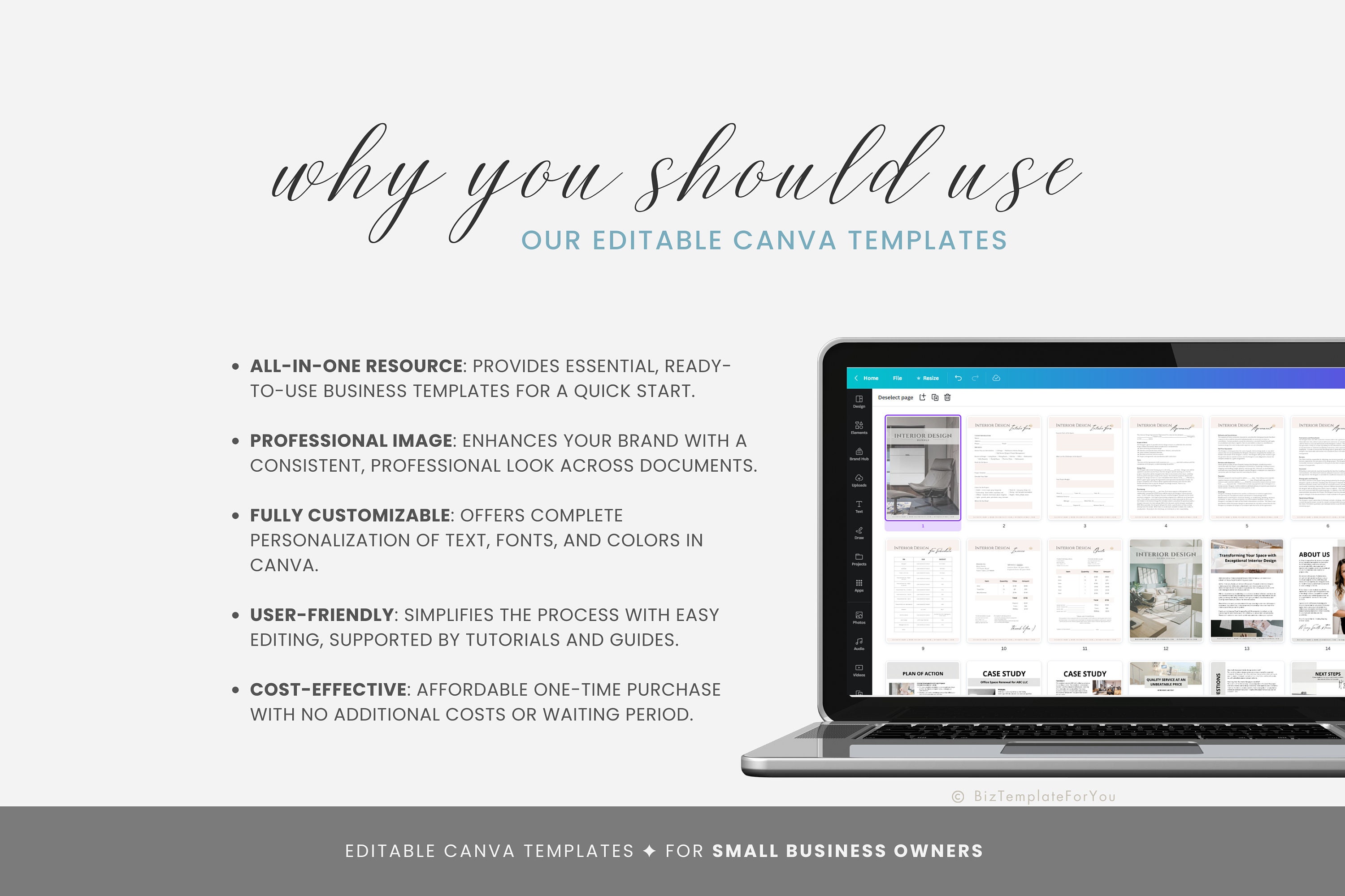 Editable Interior Design Business Templates Bundle, Interior Designer ...