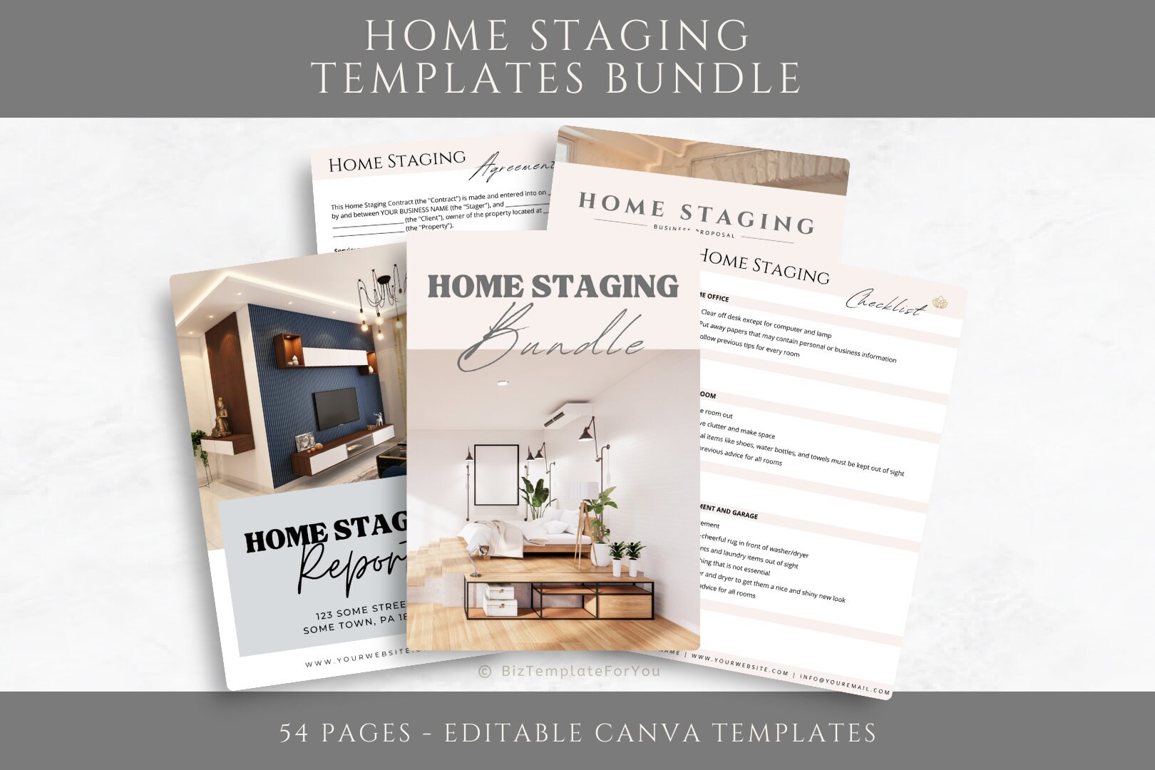 Editable Home Staging Business Templates Bundle, Property Staging