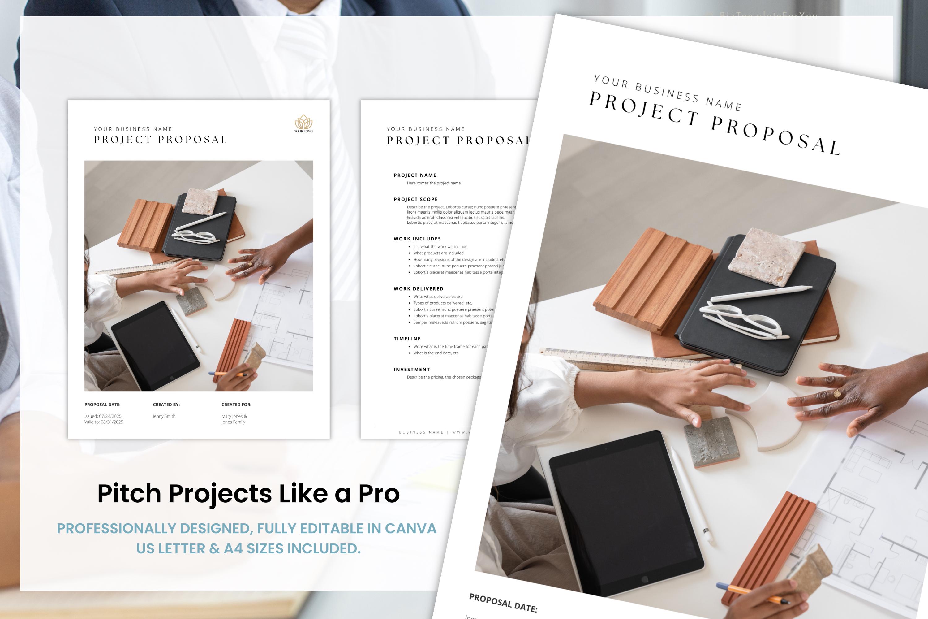 Simple Project Proposal Template, Editable Client Proposal, Business ...