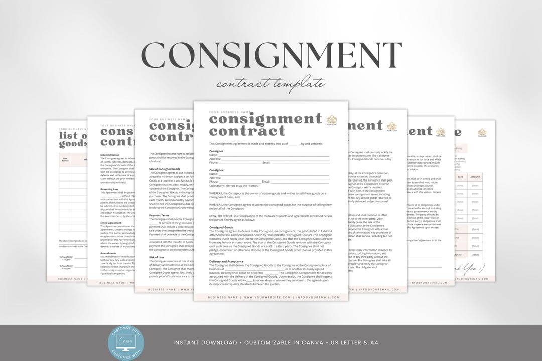 Consignment Contract Template, Product Consignment Agreement ...