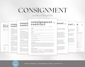Consignment Contract Template, Product Consignment Agreement, Consignment Store Form, Agreement for Resellers, Boutiques & Artists, Canva