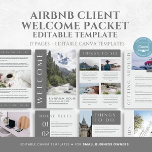 Airbnb Welcome Book Template, Short Therm Rental Welcome Guide, House Host Manual Guidebook, Vacation Rental Template, Editable in Canva