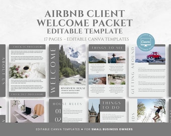 Airbnb Welcome Book Template, Short Therm Rental Welcome Guide, House Host Manual Guidebook, Vacation Rental Template, Editable in Canva