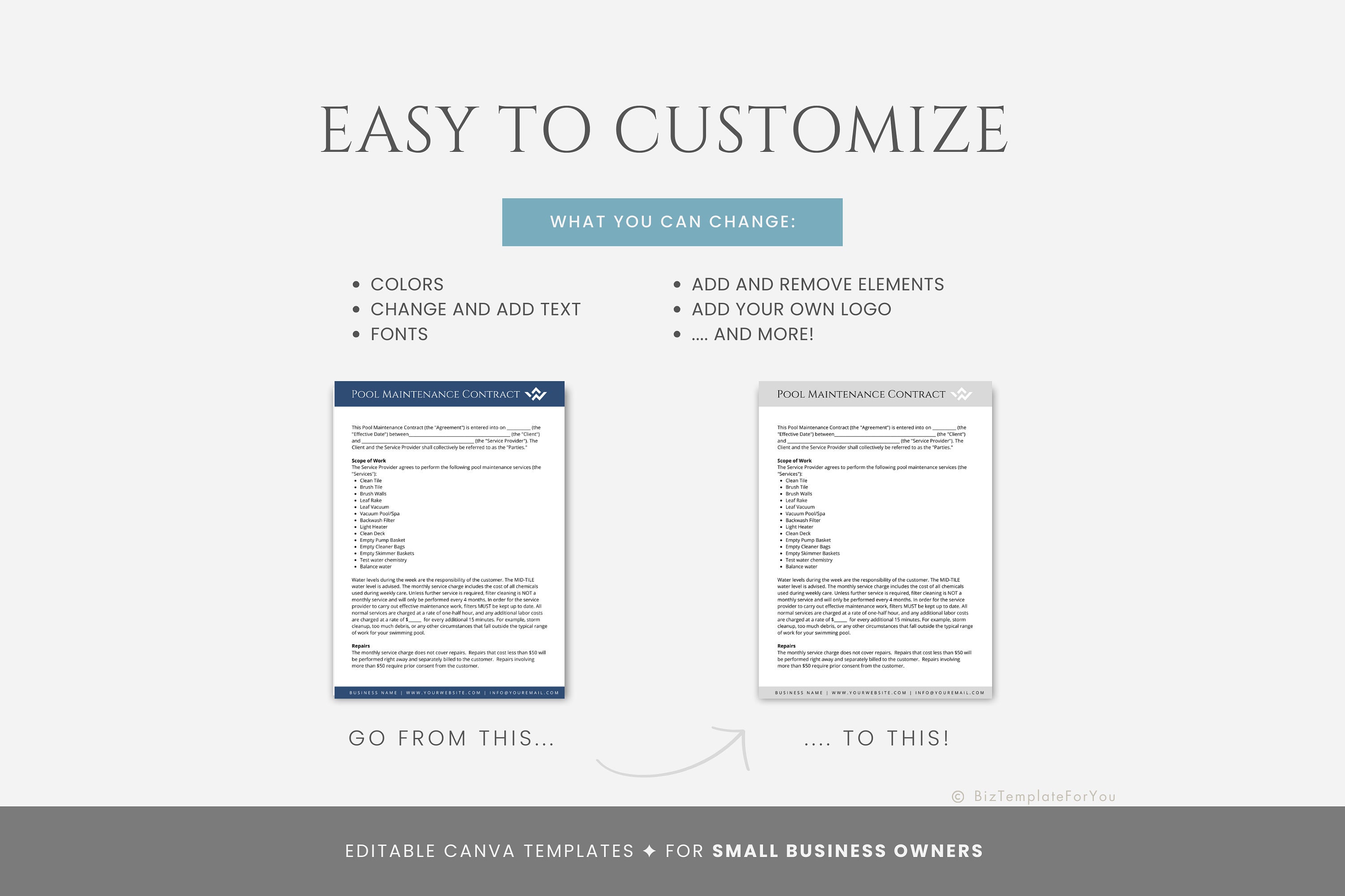 Editable Pool Service Contract Template Residential Pool Maintenance