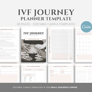 Editable IVF Planner Template, TTC Journal, Fertility Planner, Pregnancy Planning Organizer, Fertility Doula Planner, Canva Template