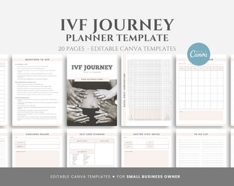 Editable IVF Planner Template, TTC Journal, Fertility Planner, Pregnancy Planning Organizer, Fertility Doula Planner, Canva Template