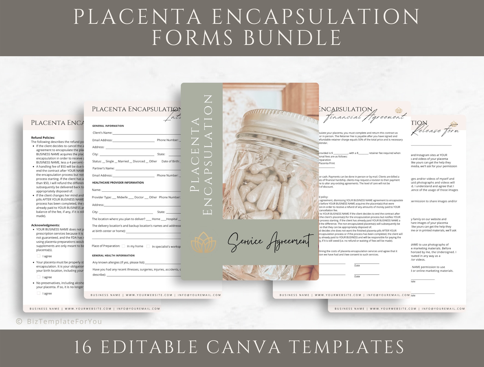 Editable Placenta Encapsulation Contracts & Intake Forms - Etsy