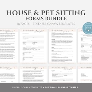 Editable House and Pet Sitting Contract Bundle, House & Pet Sitter Templates, Home and Pet Sitting Service Agreement, Sitter Business Forms