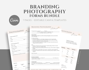 Editable Branding Photography Contract Template, Headshoot Photography Service Agreement, Professional Photo Shoot Agreement, Canva Template