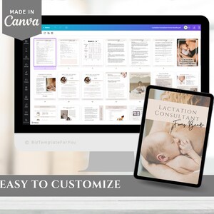Editable Lactation Consultant Forms Templates, Contract, Intake Form and Client Welcome Packet Bundle, Brestfeeding Canva Templates Bild 6