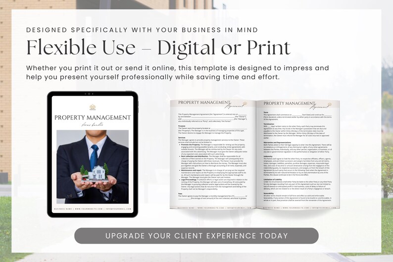 Editable Property Management Contract Template, Real Estate Property Management Service Agreement incl. Intake Form and Invoice Template image 8