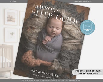 Editable Newborn Sleep Guide Template | Boho Baby Sleep Consultant Canva Template | US Letter & A4 | Infant Sleep Training Handout