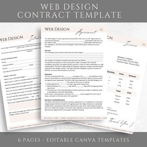Editable Web Design Contract Template, Freelance Website Designer ...