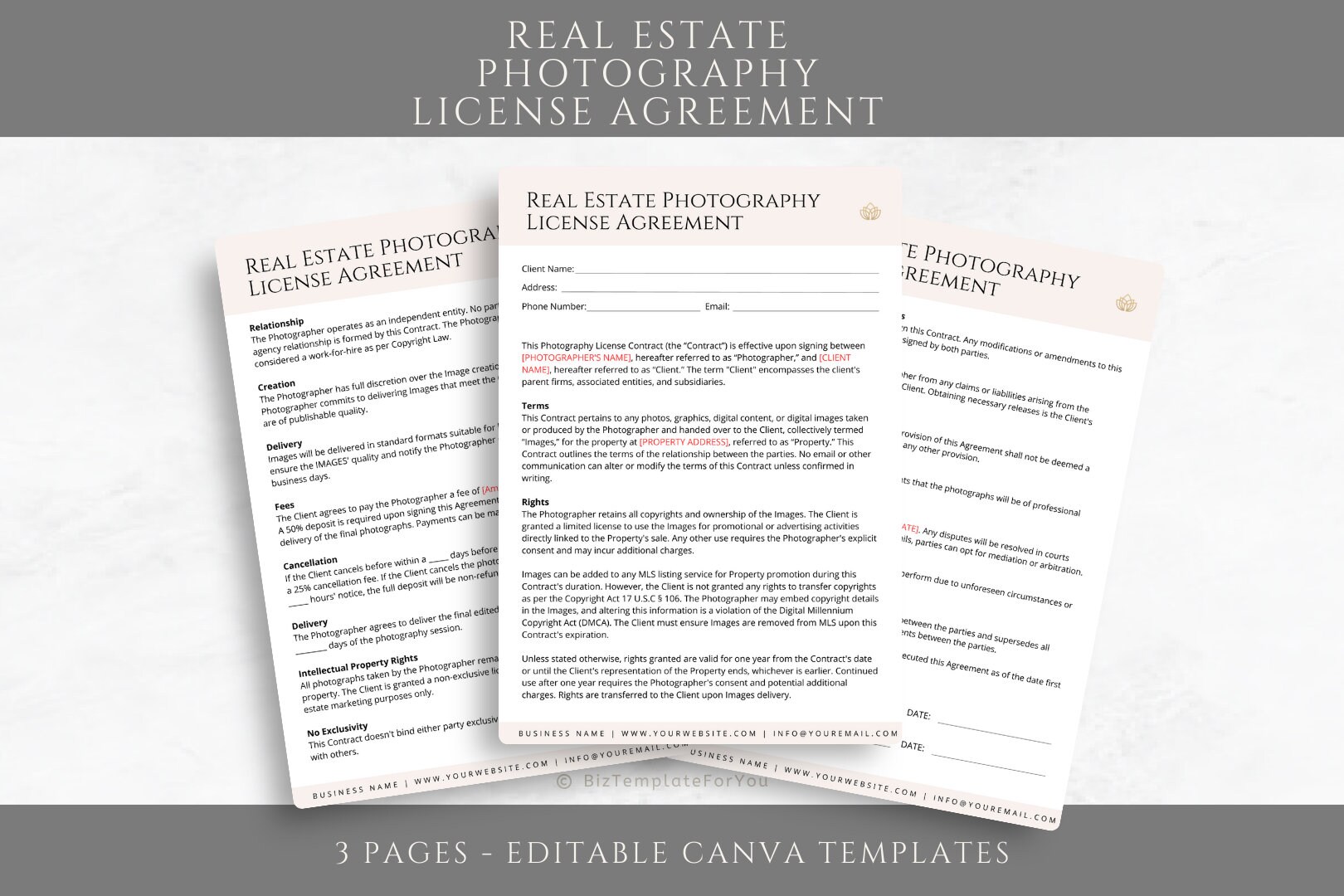 Editable Real Estate Photography Contract Template. Real Estate ...