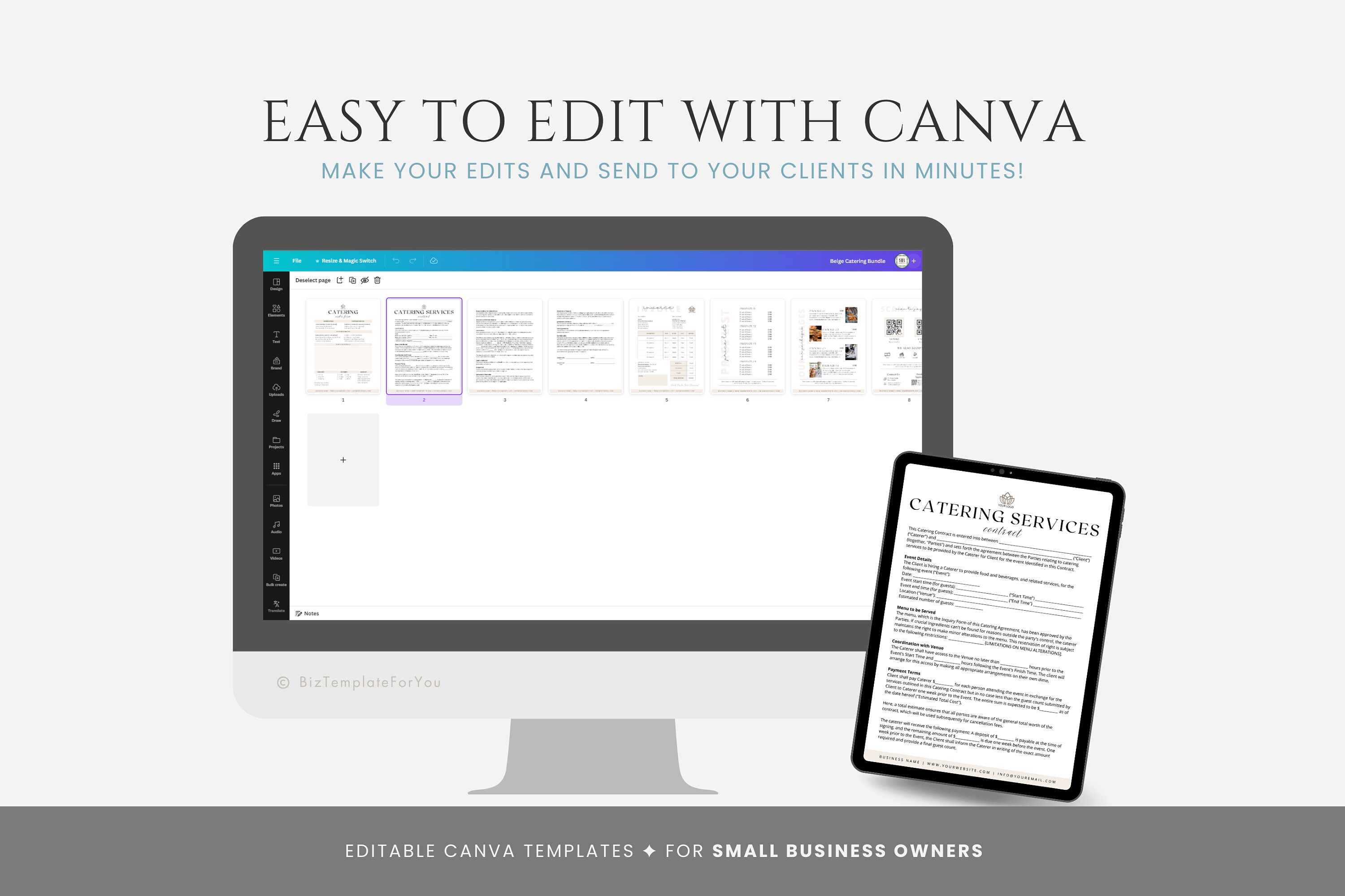 catering order bundle, catering template, editable... Editable Catering Business Forms Bundle, Contract Template, Catering ...