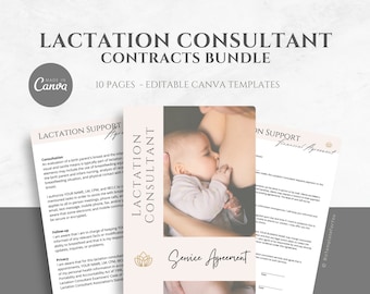 Editable Lactation Consultant Contract Template Bundle, Breastfeeding Support Business Forms, Editable Contracts, Business Essentials