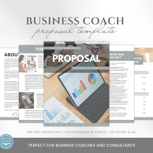 Editable Business Coach Proposal Template | Client Proposal for Coaching Services | Coaching Welcome Packet | Canva Business Proposal