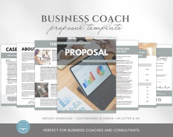 Editable Business Coach Proposal Template | Client Proposal for Coaching Services | Coaching Welcome Packet | Canva Business Proposal