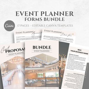 Editable Event Planner Contract & Proposal Template Bundle, Event Management Proposal, Event Planning Service, Event Planning Canva Template