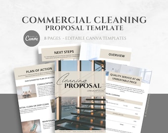 Commercial Cleaning Proposal Template for Cleaning Service Business. Fully editable in Canva. Office Cleaning Proposal, Business Proposal