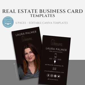 Editable Real Estate Business Card Template, Realtor Marketing and Advertising, Agent Branding, Fully Customizable Canva Template, Realtor