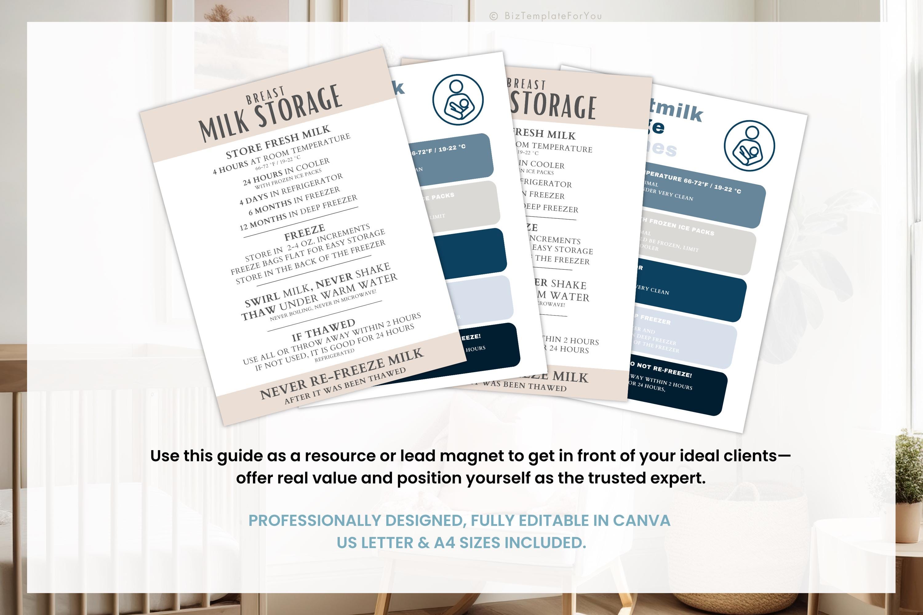 Editable Breastmilk Storage Guidelines Template | Canva Breast Milk ...