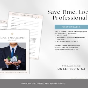 Editable Property Management Contract Template, Real Estate Property Management Service Agreement incl. Intake Form and Invoice Template image 5