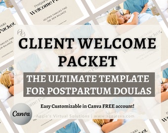 Postpartum Doula Forms, Client Welcome Packet Canva Template, Doula Brochure, Onboarding Kit, Editable Template, Client Guide, Pricing Guide