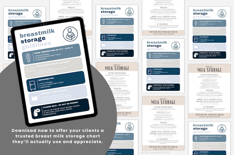 Editable Breastmilk Storage Guidelines Template | Canva Breast Milk ...