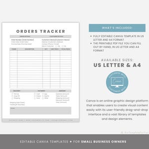 Free Printable Week Order Tracker Form.pdf Editable Order Tracker Form Template, Printable Order History Sheet ...