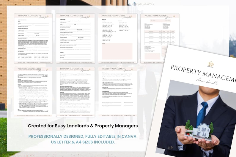 Editable Property Management Contract Template, Real Estate Property Management Service Agreement incl. Intake Form and Invoice Template image 2