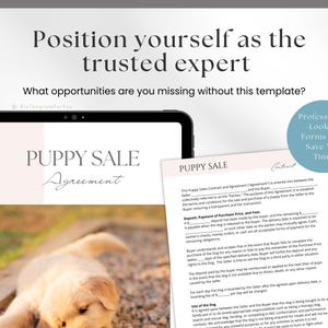 Puppy Sale Contract Template, Editable Puppy Adoption Agreement, Dog Breeder Contract Forms, Puppy Contract of Sale, Canva editable image 6