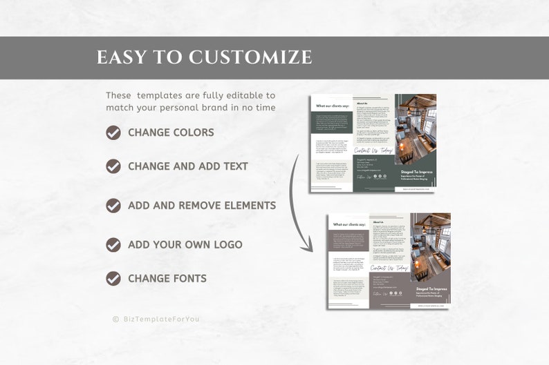 Editable Home Staging Tri-fold Brochure Template Property Staging ...