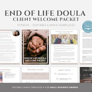 Editable End of Life Doula Client Welcome Packet, Client Welcome Packet Template, Death Doula Services & Pricing Guide, Doula Information