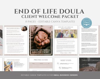 Editable End of Life Doula Client Welcome Packet, Client Welcome Packet Template, Death Doula Services & Pricing Guide, Doula Information