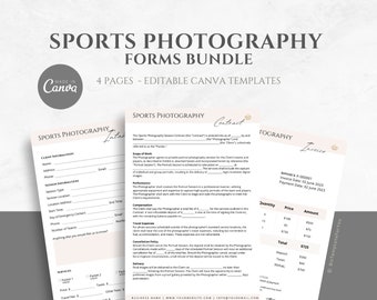 Editable Sports Photography Session Contract Template, Sports Photographer Service Agreement, Professional Photo Shoot Agreement, Canva