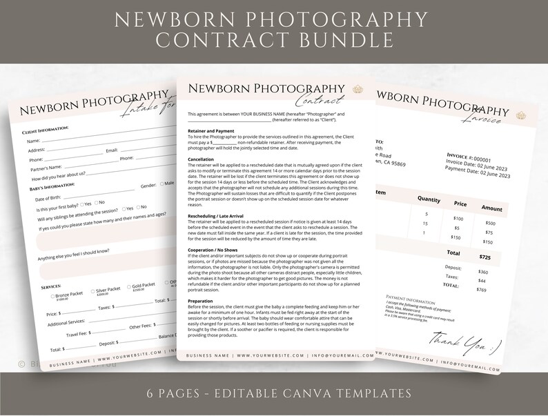 Editable Newborn Photographer Contract Template Bundle Etsy Editable Newborn Photographer Contract Template Bundle Etsy
