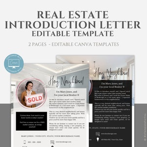 Real Estate Introduction Flyer Template, Realtor Marketing Canva Template, Realtor Introduction Letter,New Agent Letter