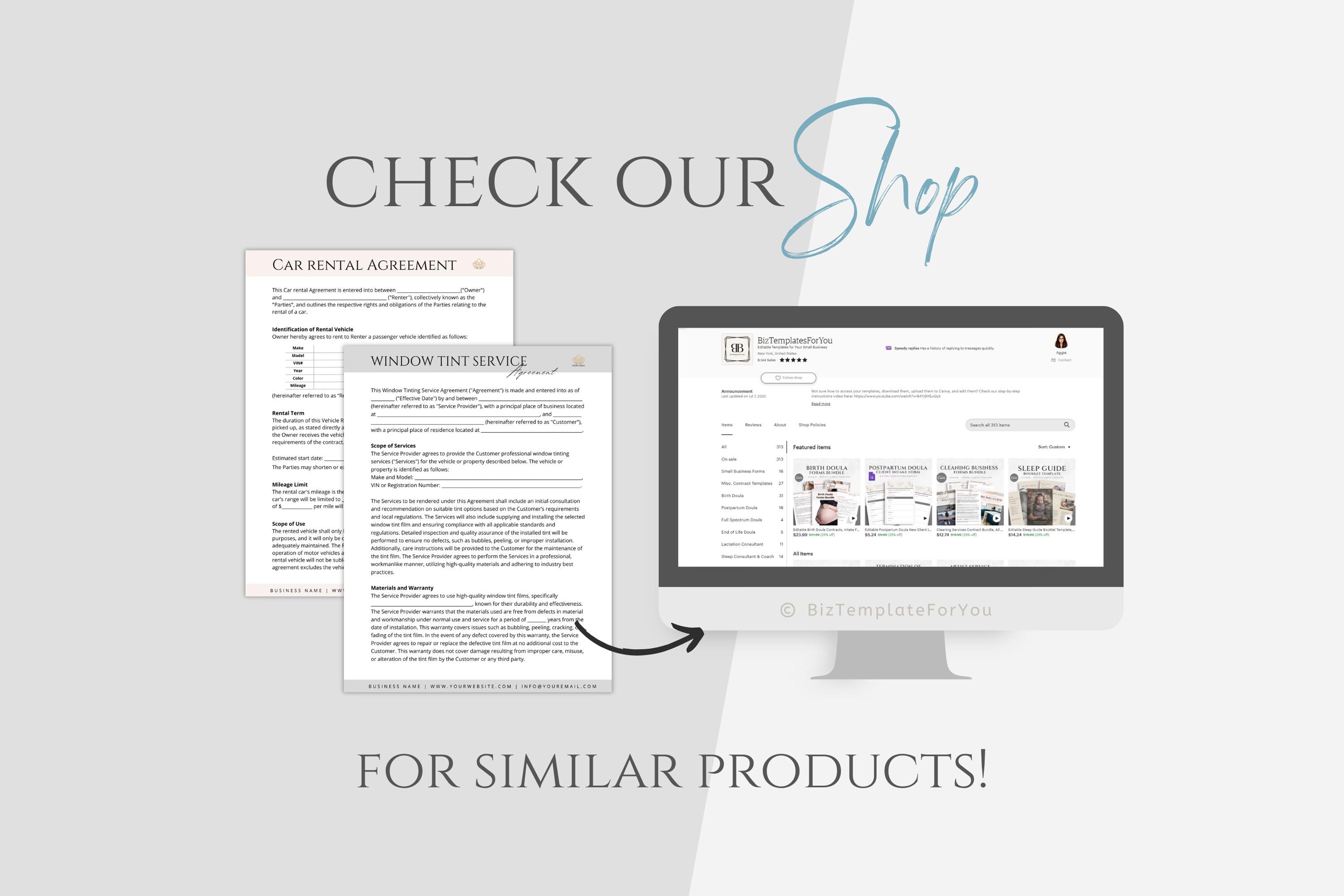 Editable Oil Change Contract Template, Custom Automotive Service