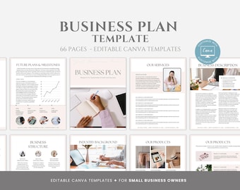 Editable Business Plan Template, Small Business Planner, Start Up Workbook, Side Hustle Planner, Business Plan Outline Canva Template