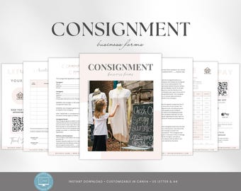 Consignment Business Forms Bundle, Product Consignment Agreement, Consignment Store Forms,  Contract, Inventory, Invoice, Canva editable