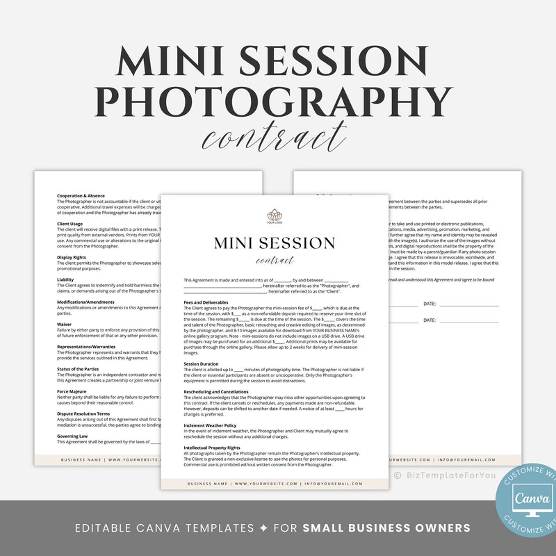 Mini Session Template - Etsy Canada