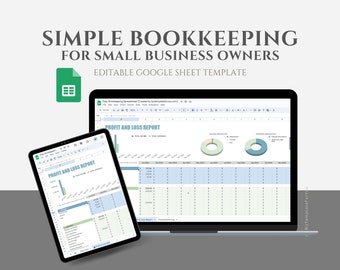 Eenvoudige boekhoudspread voor kleine bedrijven, zakelijke inkomsten en uitgaven bijhouden, eenvoudige boekhoudsjabloon Google Spreadsheets, boekhoudtijd
