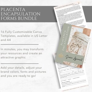 Editable Placenta Encapsulation Contracts & Intake Forms, Paperwork ...