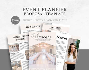 Editable Event Planner Proposal Template, Event Management Proposal, Event Planning Canva Template
